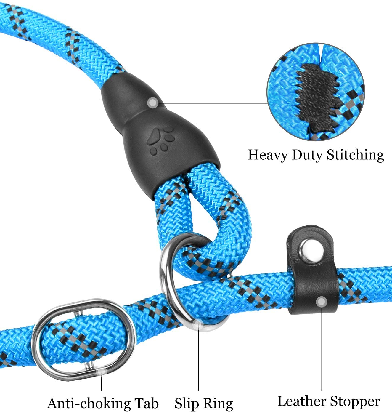 2456 ft strong dog leash durable slip lead dog leash with zipper pouch