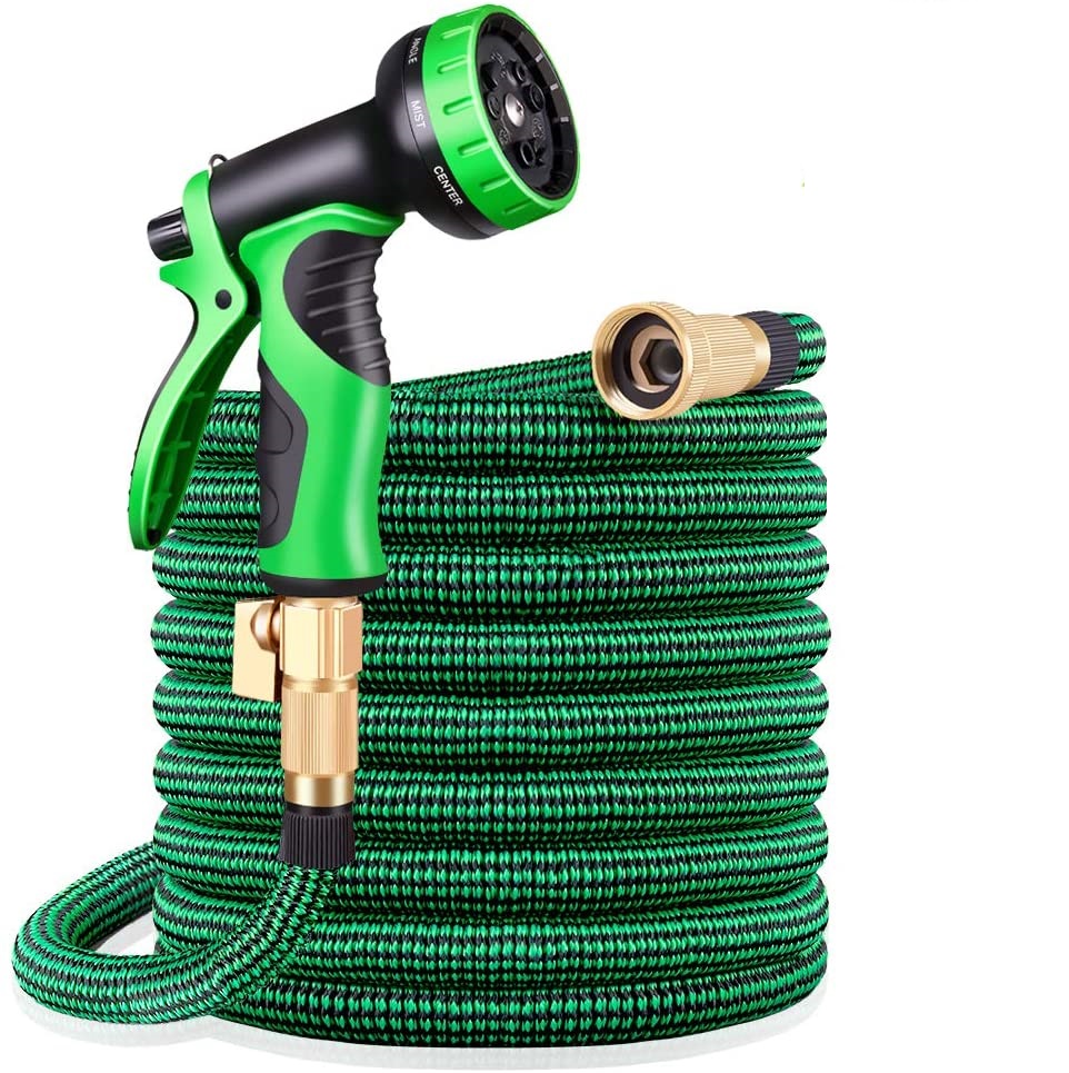 High Pressure Heavy Duty Long Lightweight 50ft Retractable 100ft Brass Expandable Garden Hose