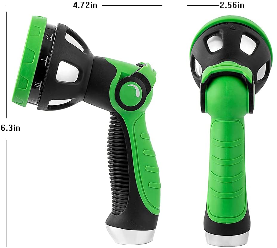 Garden Hose Nozzle, Water Hose Nozzle, Garden Sprayer, Plant Mister, 10 Spray Patterns, Adjustable Pressure, Heavy Duty, Slip Resistant Comfort Grip, On/Off Sprayer Lock