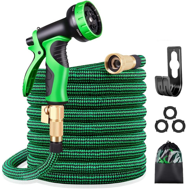 High Pressure Heavy Duty Long Lightweight 50ft Retractable 100ft Brass Expandable Garden Hose