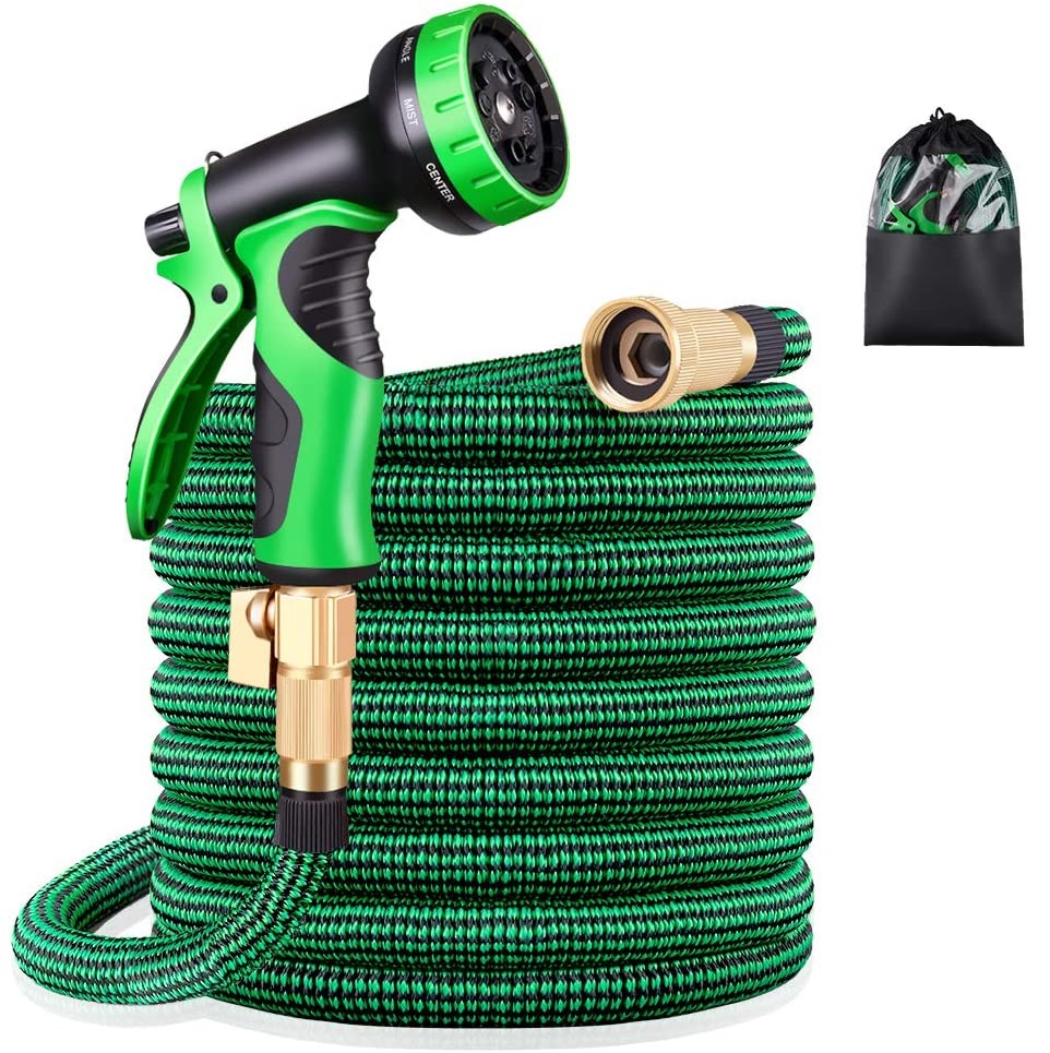 High Pressure Heavy Duty Long Lightweight 50ft Retractable 100ft Brass Expandable Garden Hose